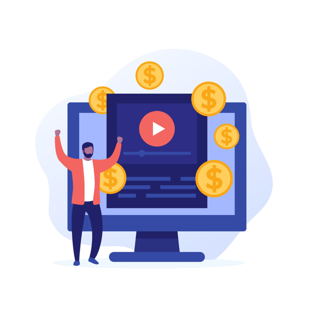 29893192 video monetization earn money and getting paid for the videos vector illustration