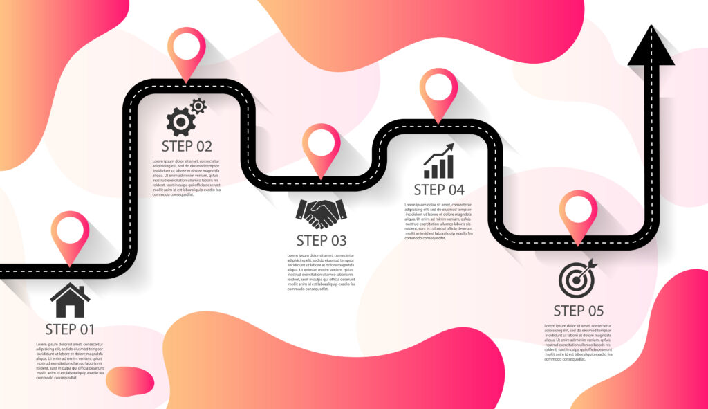 30985034 road map business infographics template