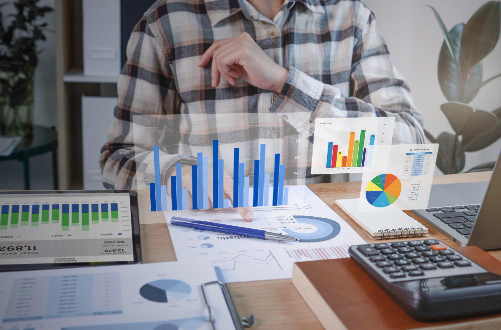 businesspeople working finance accounting analyze financi