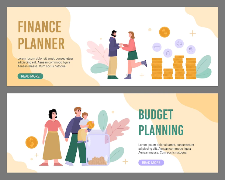 finance budget planner web banners posters cartoon vector illustration 181313 2188