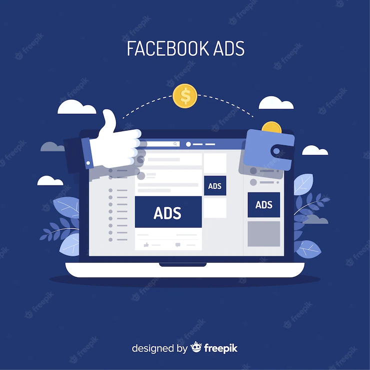 modern facebook ads concept with flat design 23 2147996649